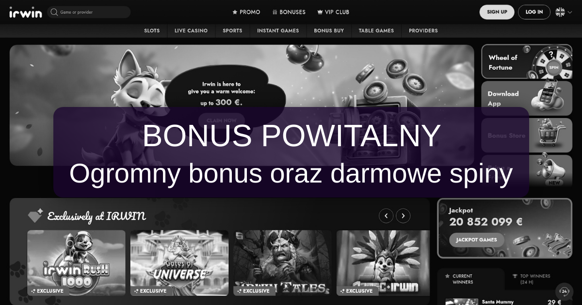 Irwin Casino welcome bonus